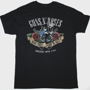 GUNS N ROSES THEATER TOUR 1991 NEW BLACK T SHIRT