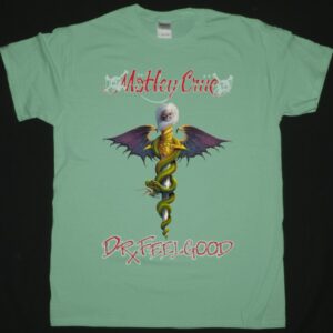 MOTLEY CRUE 1989 DR. FEELGOOD NEW GREEN T SHIRT