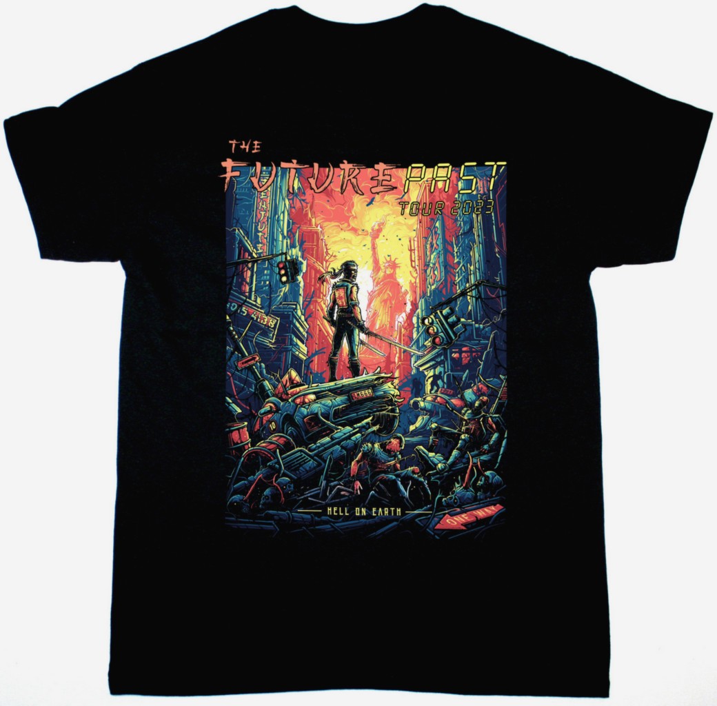 IRON MAIDEN ALEXANDER THE GREAT FUTURE PAST 2023 TOUR NEW BLACK T SHIRT - Image 2