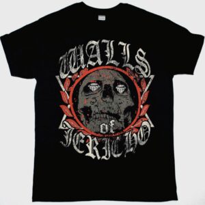WALLS OF JERICHO SKULL SHIRT NEW BLACK T SHIRT