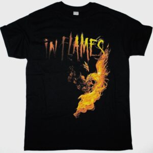 IN FLAMES FIRE BIRDS NEW BLACK T SHIRT